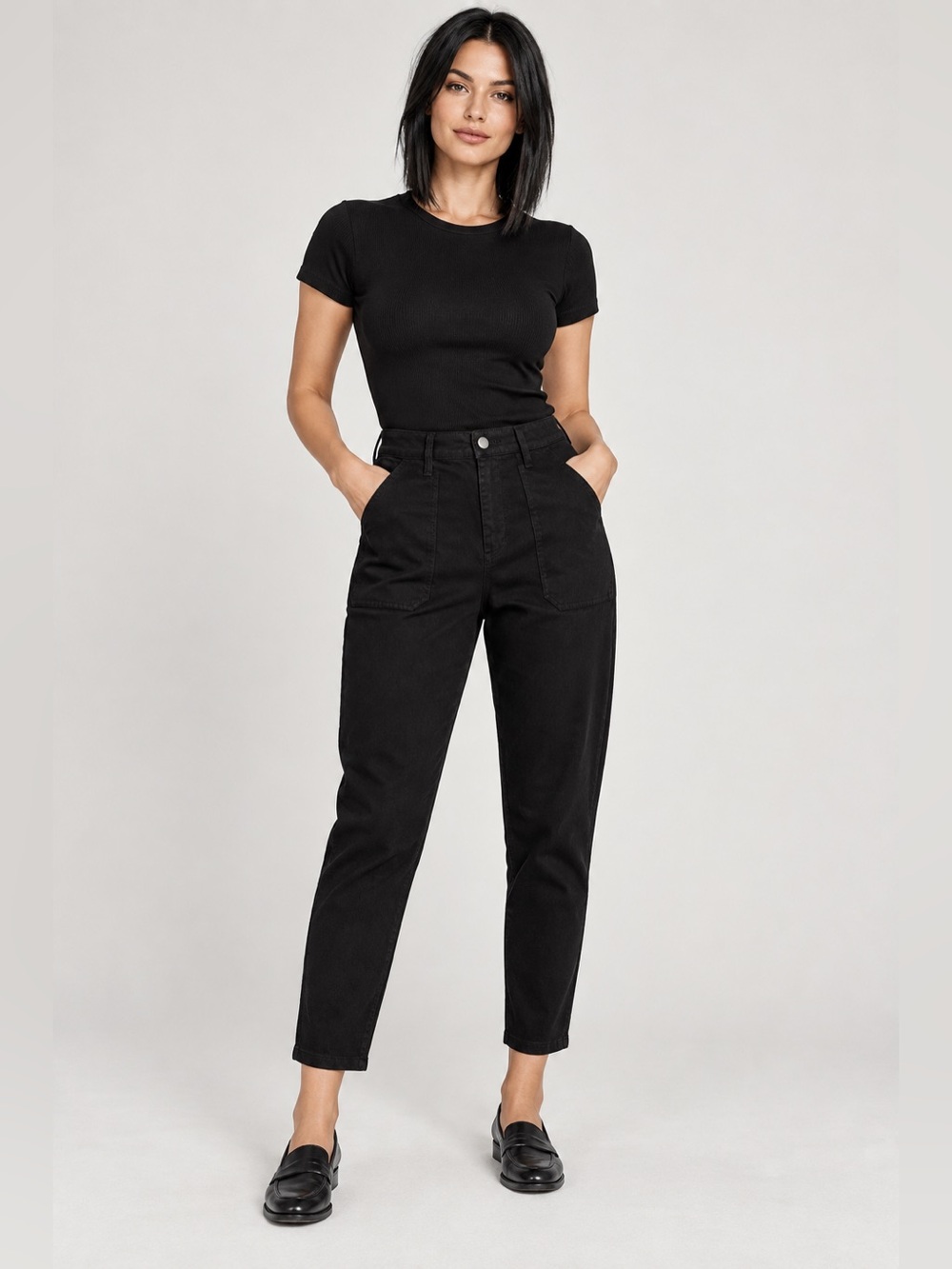 Evereve Black Slim Cigarette Pants Size 25 NWT Super Soft
